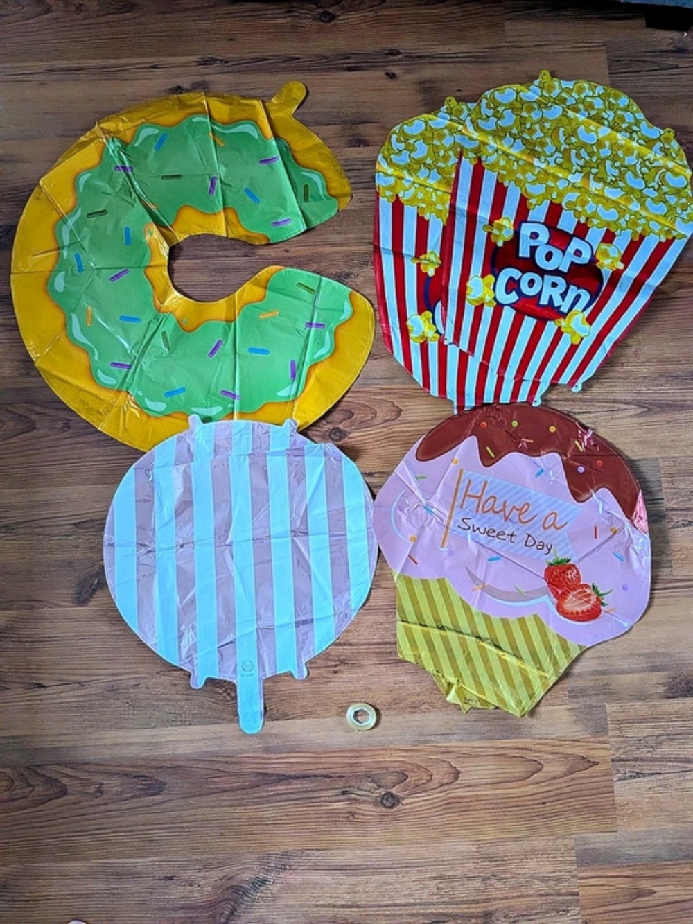 New Set Of 5 Giant Myler Foil Food-Themed Party Balloons